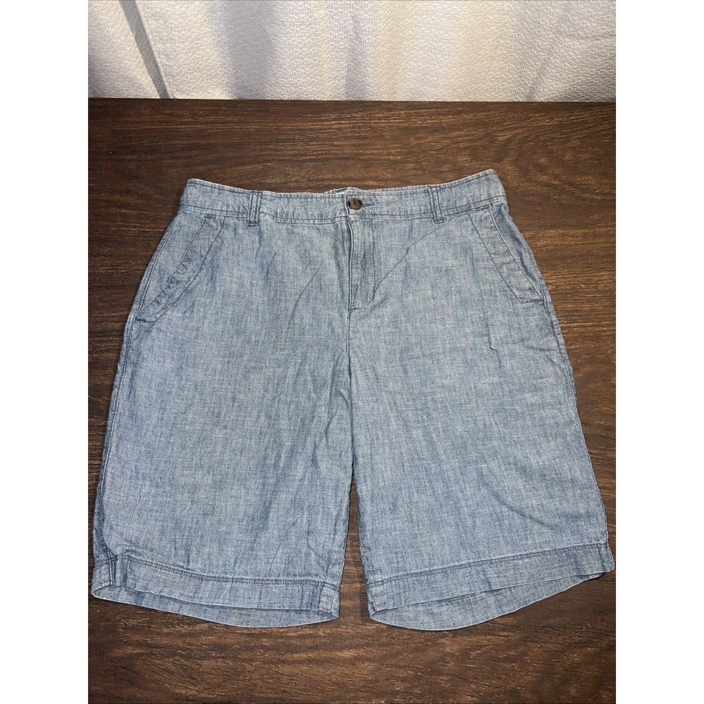 Gap Women's Size 8 Bermuda 9 Inch Shorts Blue Stripe Lot of 2 - Picture 2 of 9